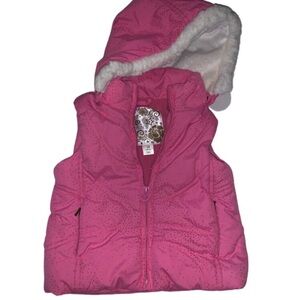 Girls pink puffer‎ vest size 18 months‼️